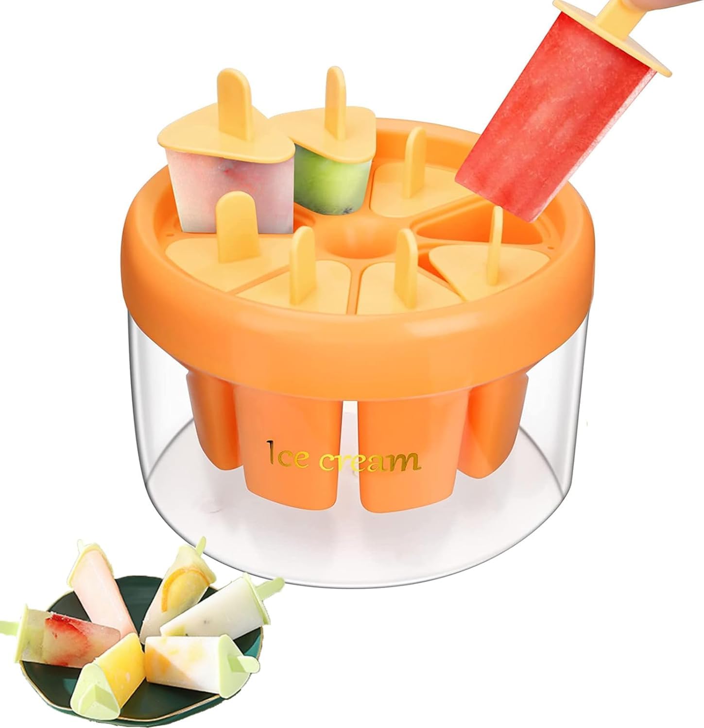 Geariva Popsicle Mold Tray With 8 Ice Cream Slots