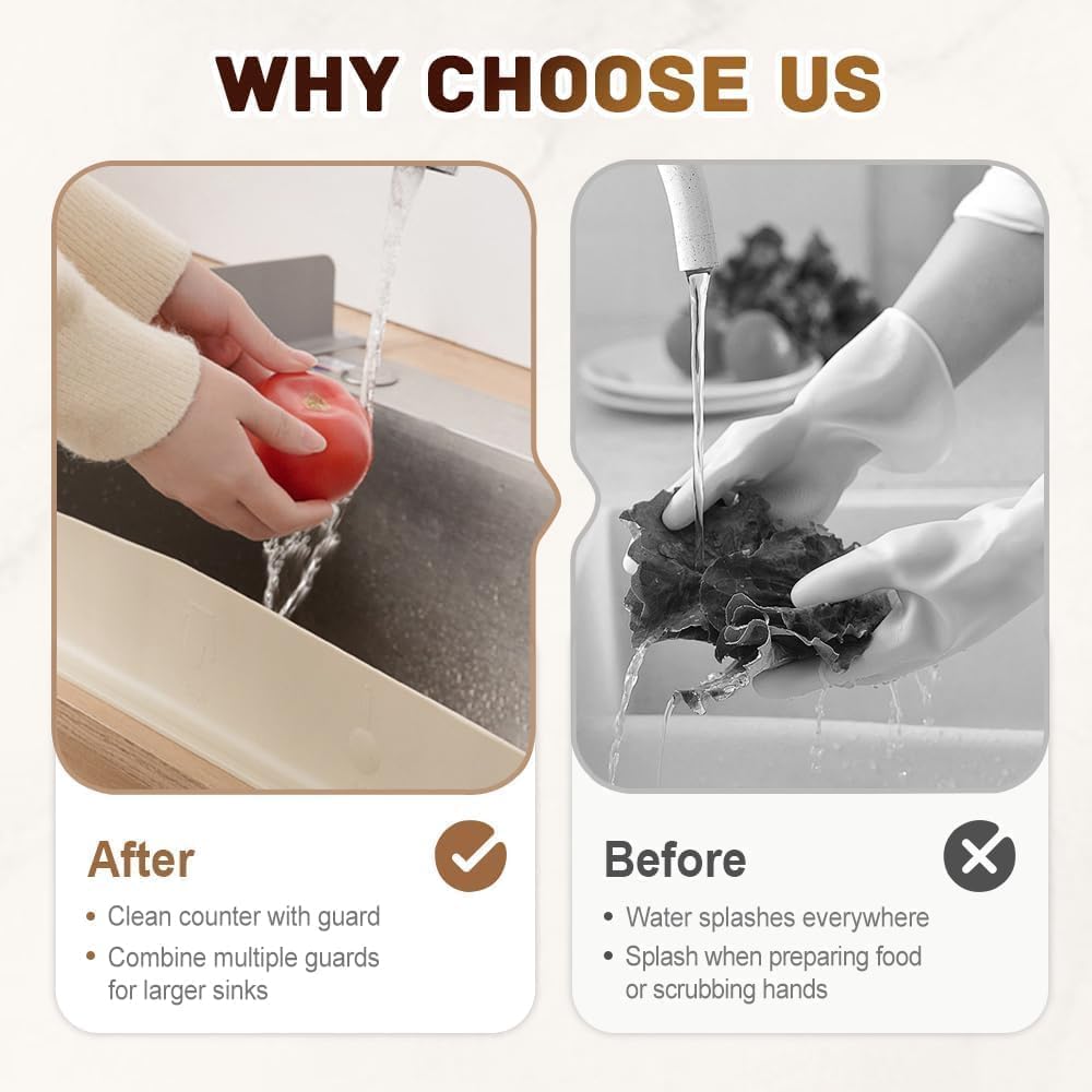 Silicone Sink Splash Guard (Pack of 2) – Kitchen & Countertop Water Splash Protector