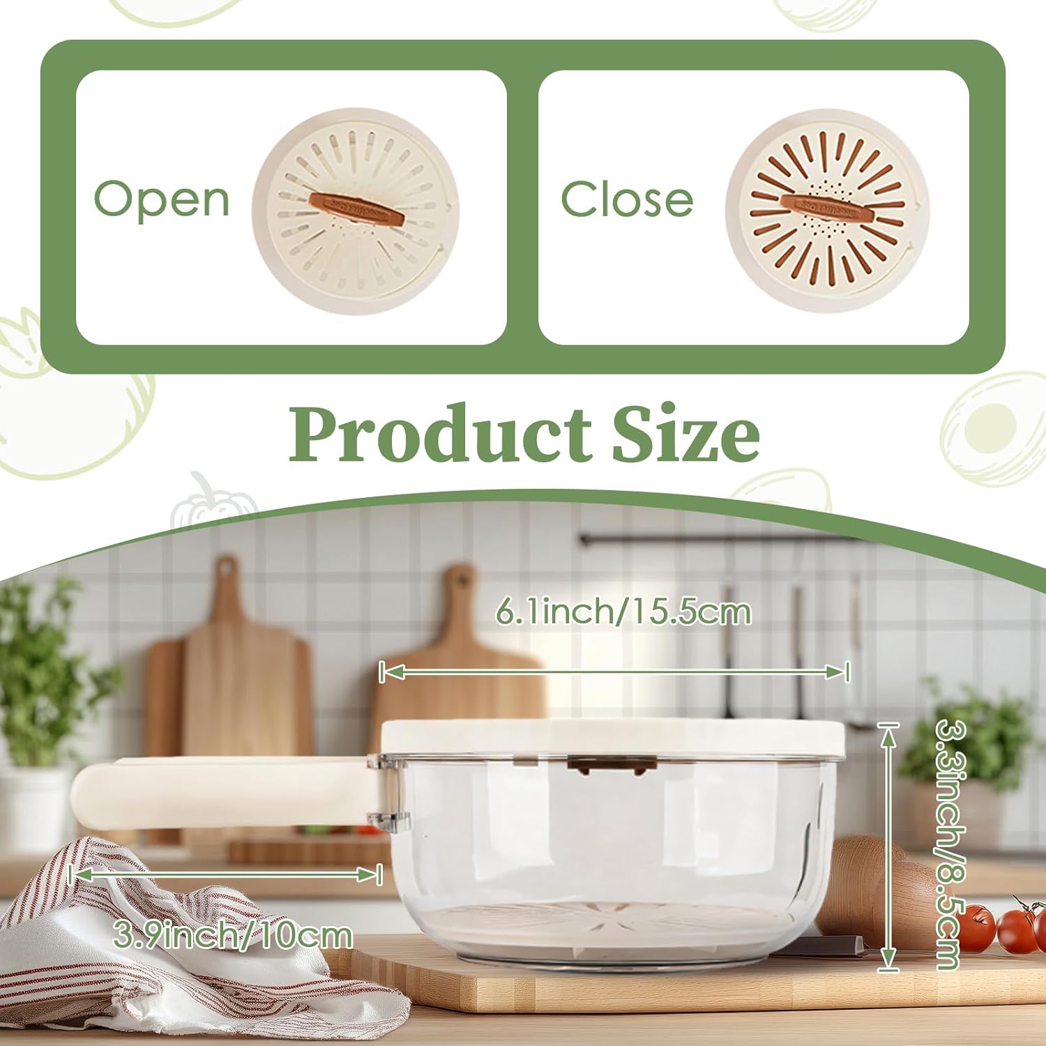 Foldable Vegetable Washing Basket With Drain Lid (L-22 cm)