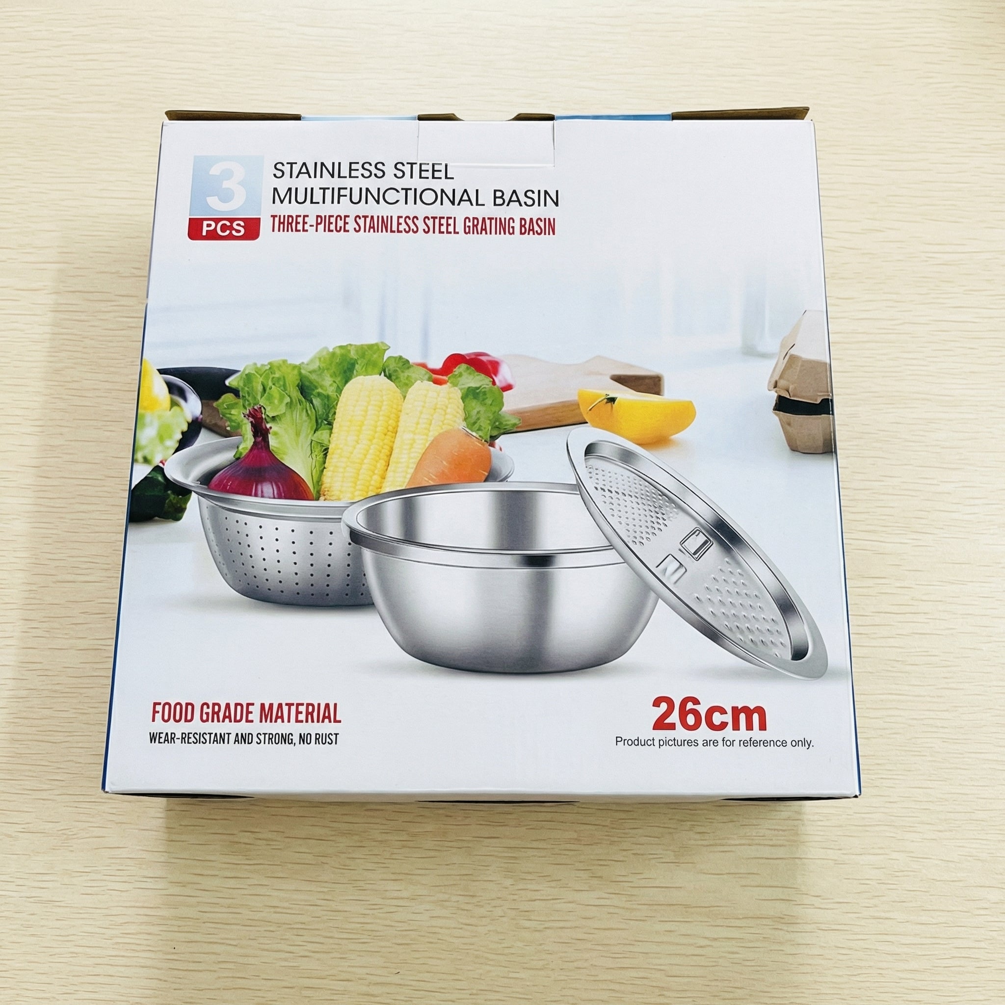 Geariva Stainless Steel Grater Bowl With Colander Set