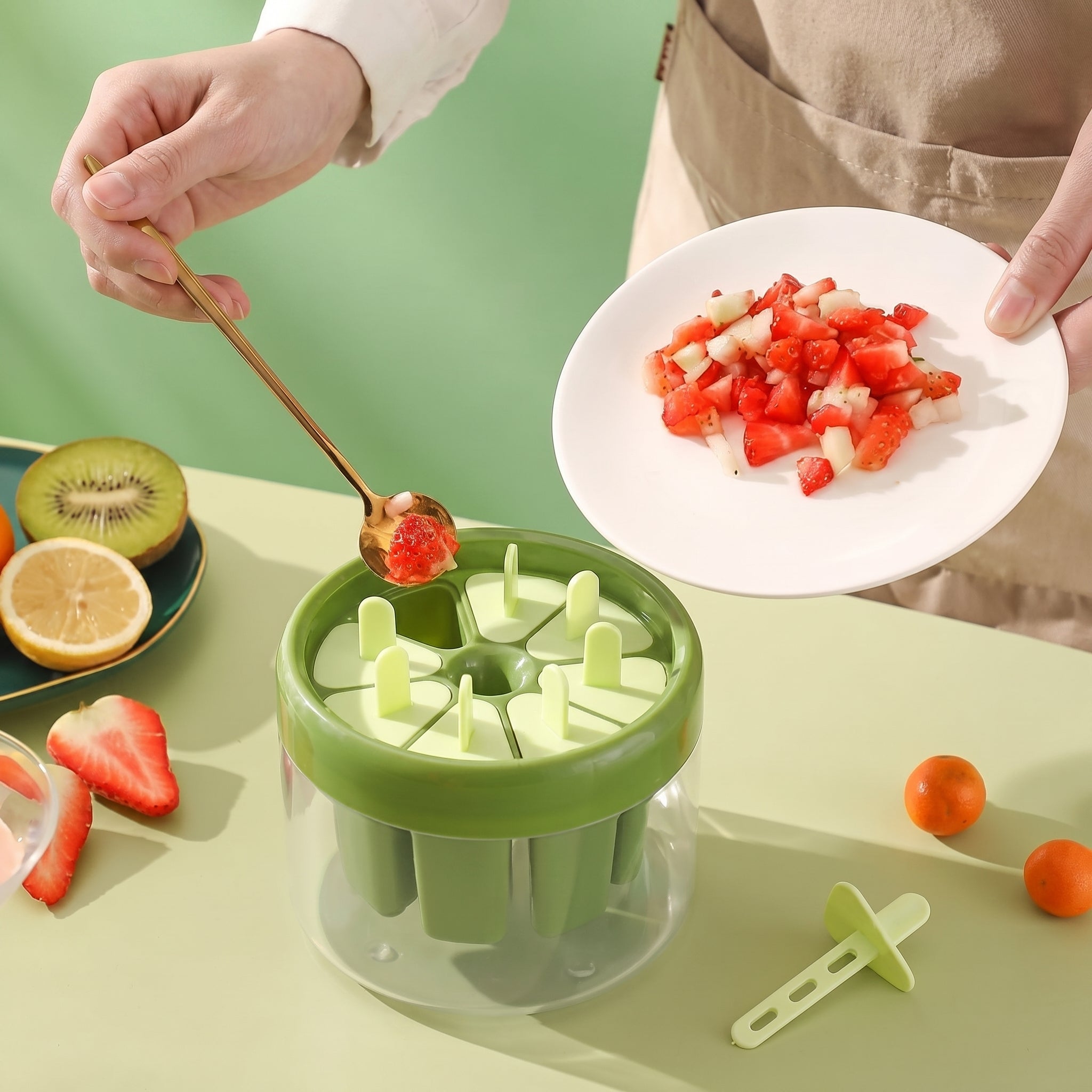 Geariva Popsicle Mold Tray With 8 Ice Cream Slots
