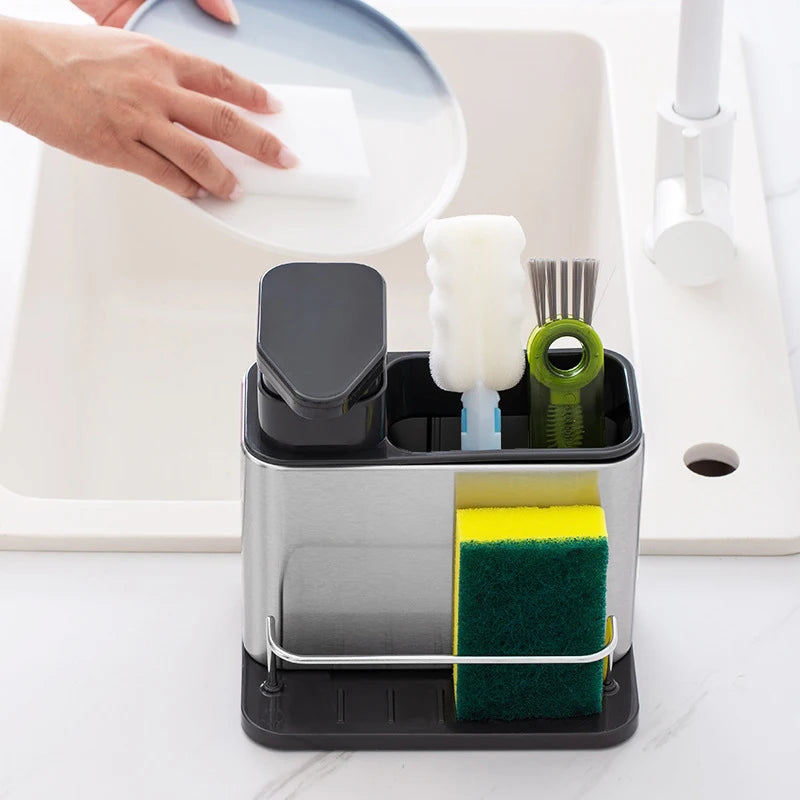 Geariva Stainless Steel 3-in-1 Sink Soap Dispenser