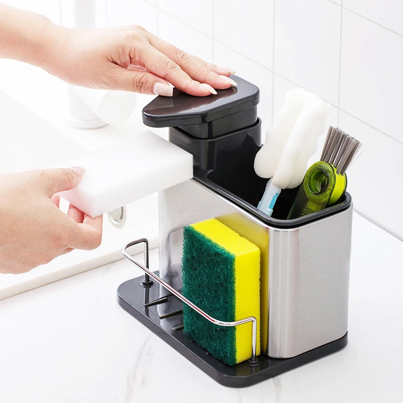 Geariva Stainless Steel 3-in-1 Sink Soap Dispenser