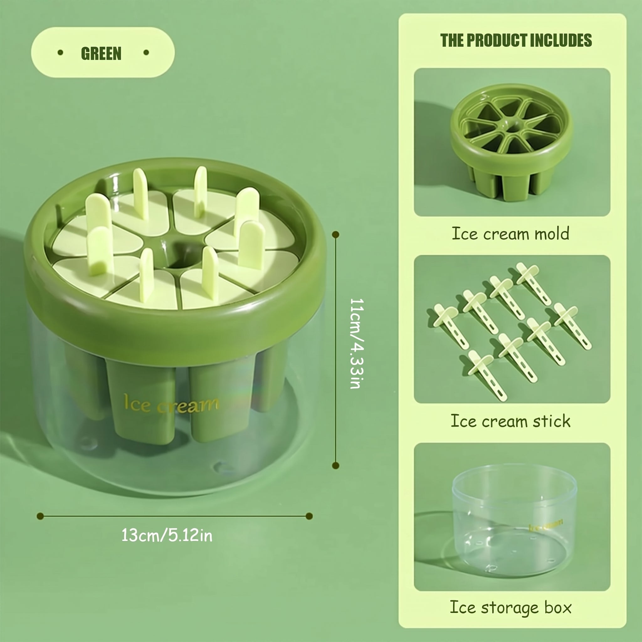 Geariva Popsicle Mold Tray With 8 Ice Cream Slots