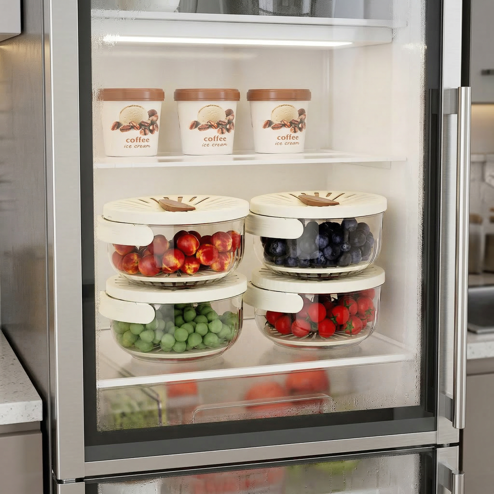 Foldable Vegetable Washing Basket With Drain Lid (L-22 cm)