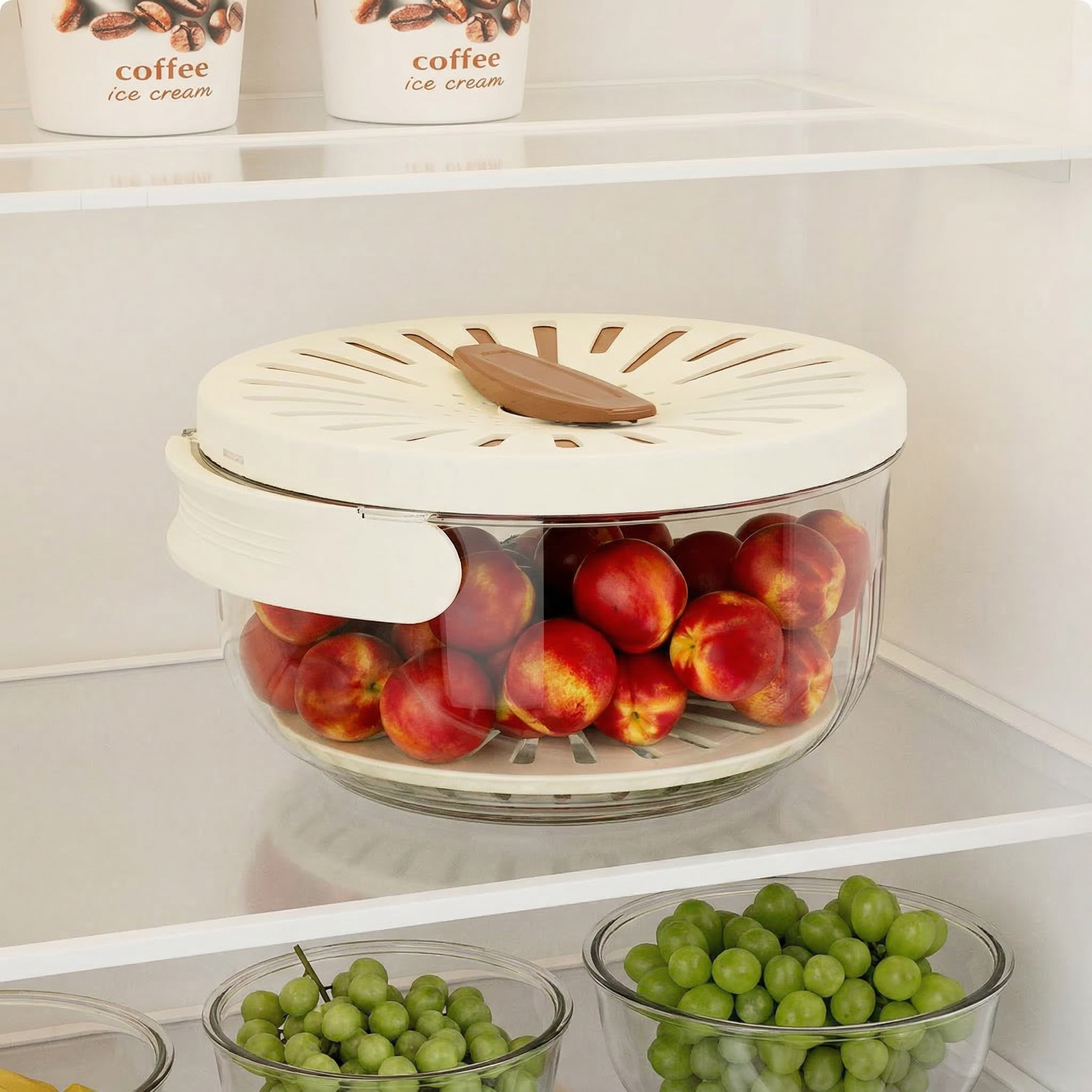 Foldable Vegetable Washing Basket With Drain Lid (L-22 cm)