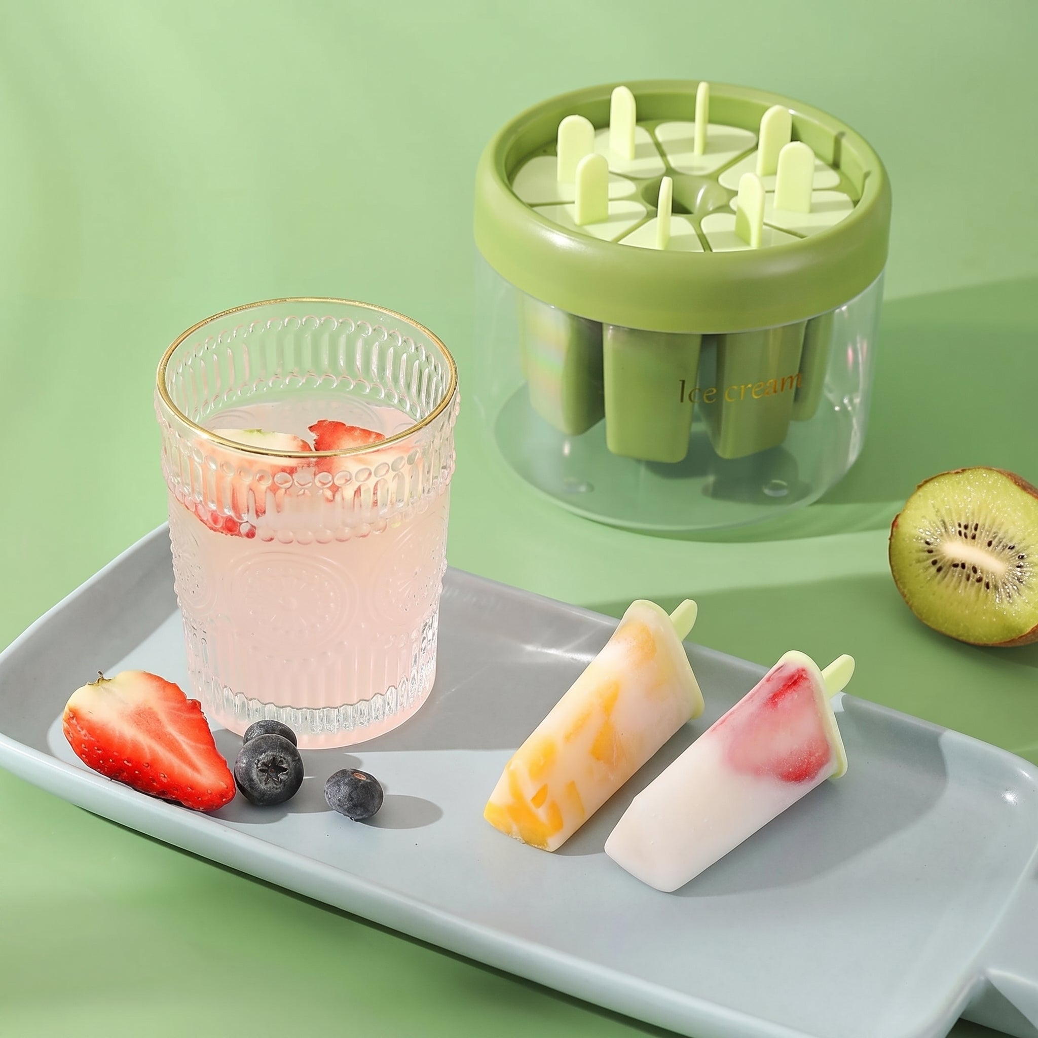 Geariva Popsicle Mold Tray With 8 Ice Cream Slots
