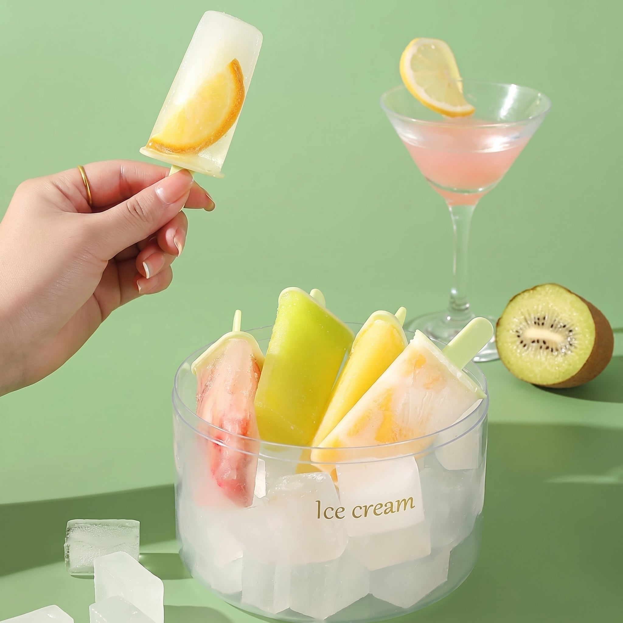 Geariva Popsicle Mold Tray With 8 Ice Cream Slots