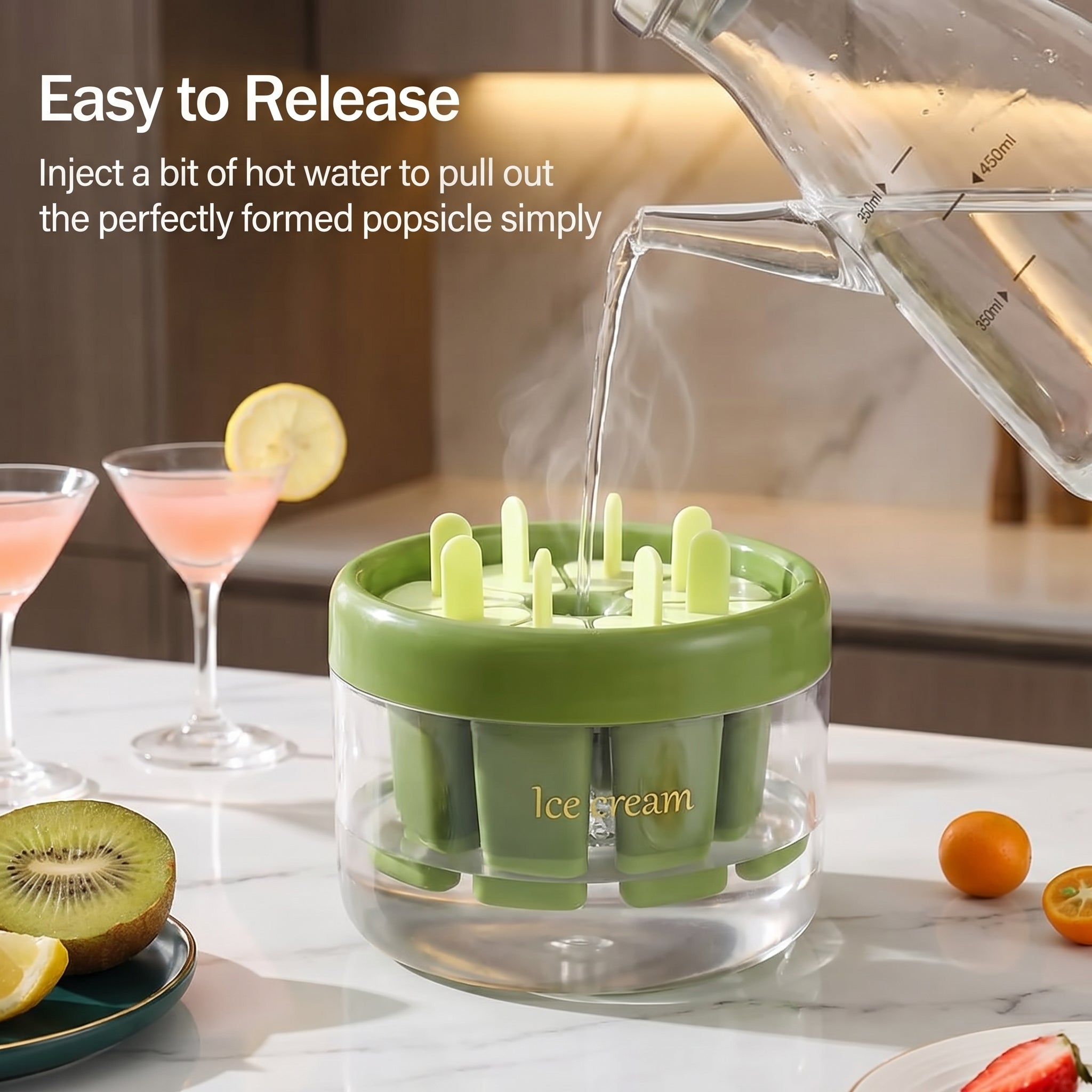 Geariva Popsicle Mold Tray With 8 Ice Cream Slots