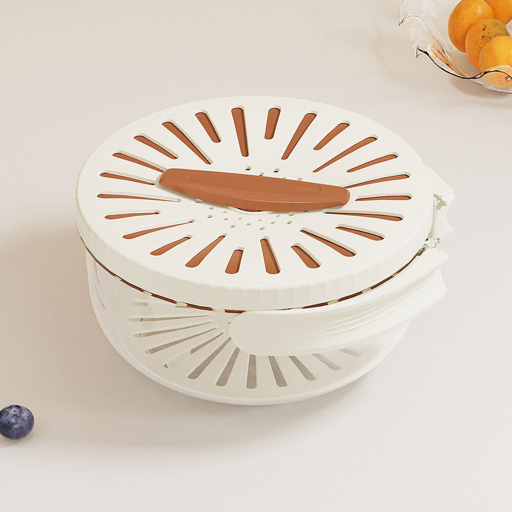 Foldable Vegetable Washing Basket With Drain Lid (L-22 cm)