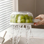 Foldable Vegetable Washing Basket With Drain Lid (L-22 cm)